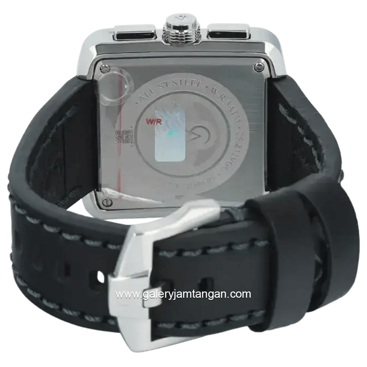 Alexandre Christie AC 3030 GC Black Silver Leather Strap