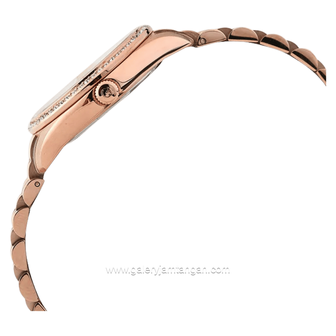 Alexandre Christie AC 5012 LD BRGRGLN Rosegold Dial Motif Sapphire Crystal Glass