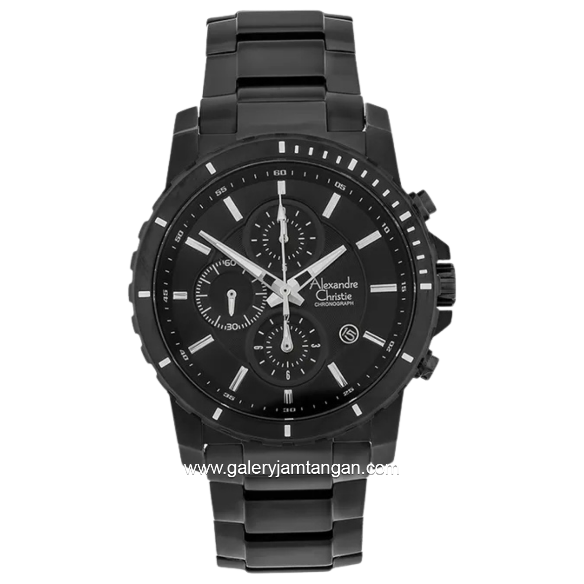 Alexandre Christie AC 6141 MC Black Chronograph Stainless Steel Strap