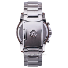 Alexandre Christie AC 6141 MC Silver Dial Black Chronograph Stainless Steel Strap