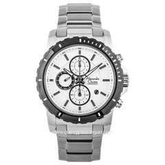 Alexandre Christie AC 6141 MC Silver Dial White Chronograph Stainless Steel Strap