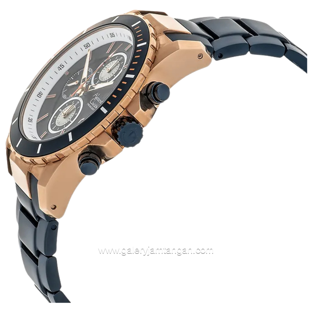 Alexandre Christie AC 6141 MC Navy Rosegold Chronograph Stainless Steel Strap