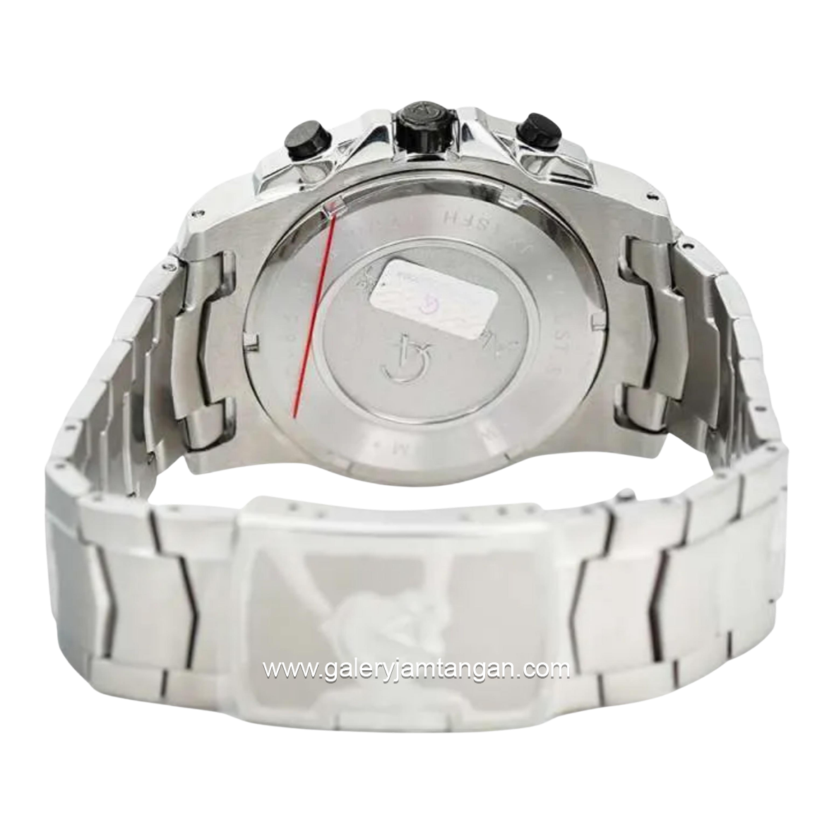 Alexandre Christie AC 6455 MC Silver Dial Black Chronograph Stainless Steel Strap
