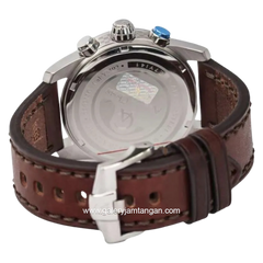 Alexandre Christie Chronograph AC 6562 MC Brown Silver Leather Strap