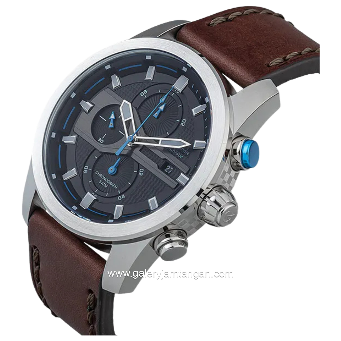 Alexandre Christie Chronograph AC 6562 MC Brown Silver Leather Strap