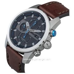 Alexandre Christie Chronograph AC 6562 MC Brown Silver Leather Strap