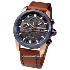 Alexandre Christie Chronograph AC 6562 MC Brown Ring Blue Leather Strap