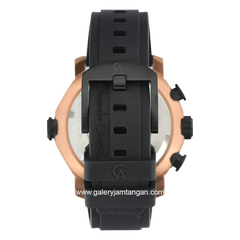 Alexandre Christie AC 6565 MCRBRBA Black Rosegold Chronograph Rubber Strap