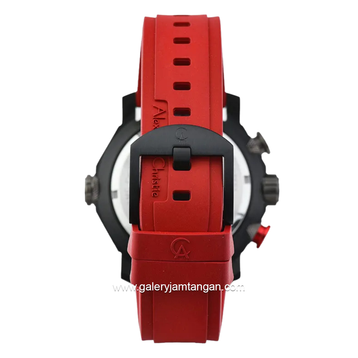 Alexandre Christie AC 6565 MCREPBARE Red Black Chronograph Rubber Strap