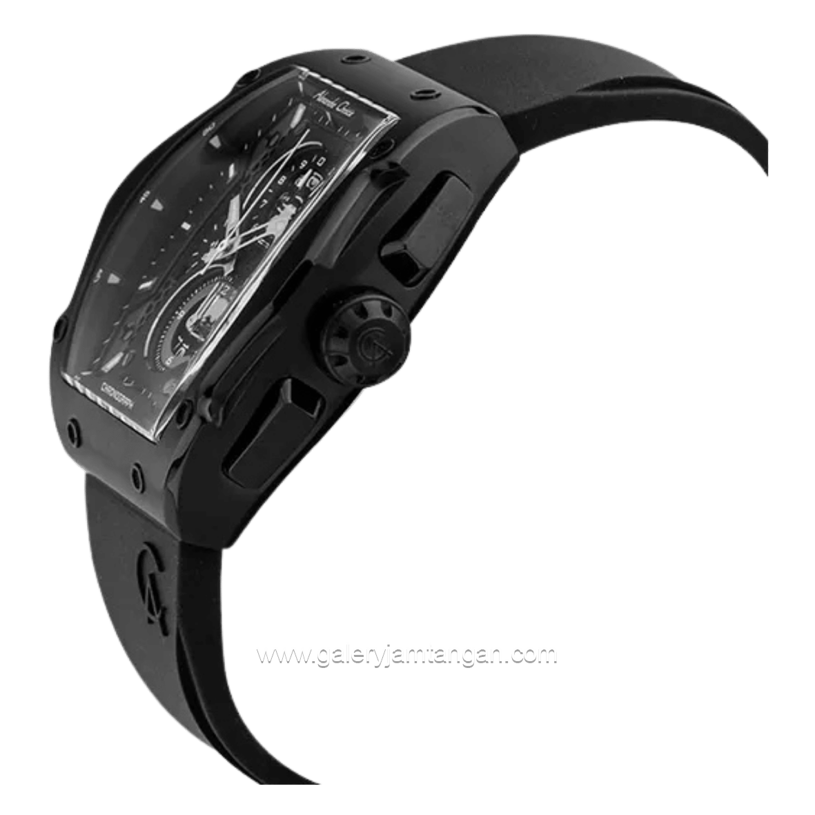 Alexandre Christie AC 6608 MC Full Black Rubber Strap