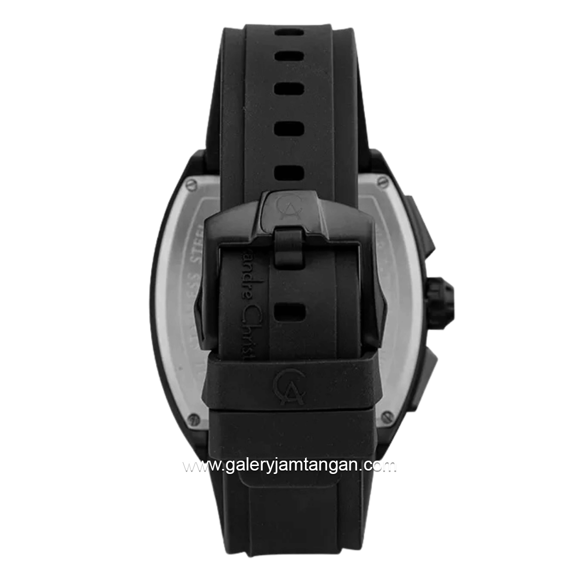 Alexandre Christie AC 6608 MC Full Black Rubber Strap