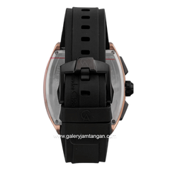 Alexandre Christie AC 6608 MC Black Rosegold Rubber Strap