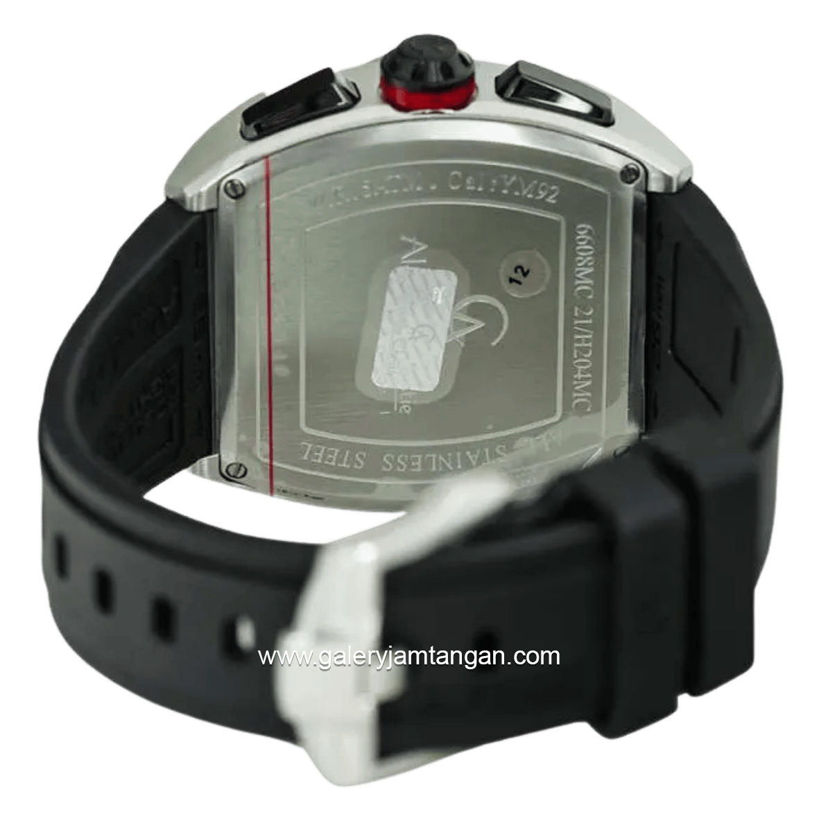 Alexandre Christie AC 6608 MC Black Silver Rubber Strap