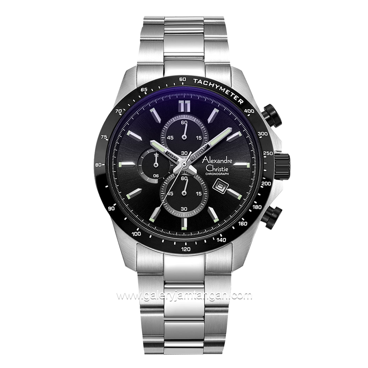 Alexandre Christie AC 6630 MC Silver Black Chronograph Stainless Steel