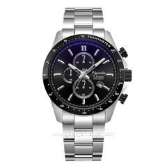 Alexandre Christie AC 6630 MC Silver Black Chronograph Stainless Steel