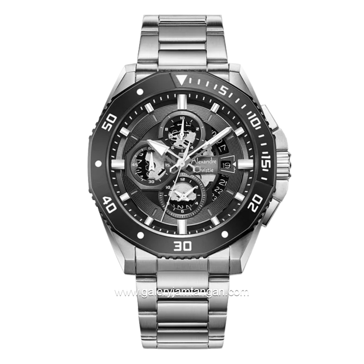 Alexandre Christie AC 6679 MCBTBBA Silver Dial Black Stainless Steel