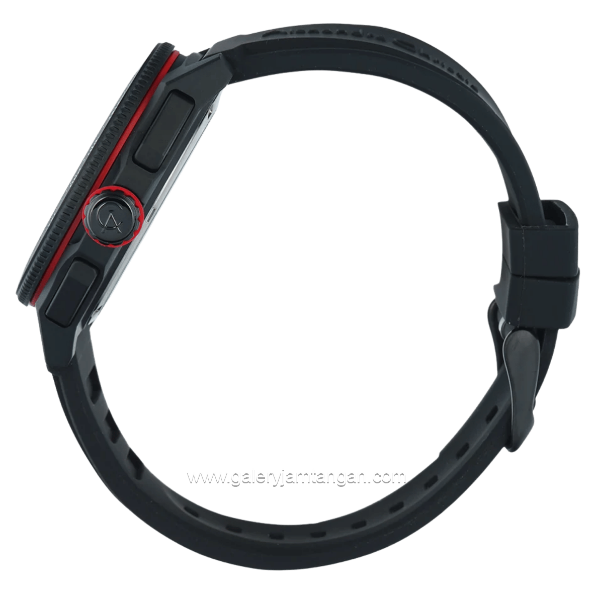Alexandre Christie AC 6688 MC RIPBARE Chronograph Black Hour Marker Red Rubber Strap