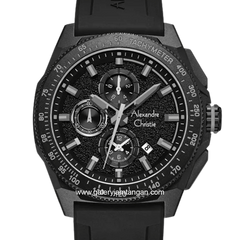 Alexandre Christie AC 6688 MC RIPBA Chronograph Black Hour Marker Gray Rubber Strap