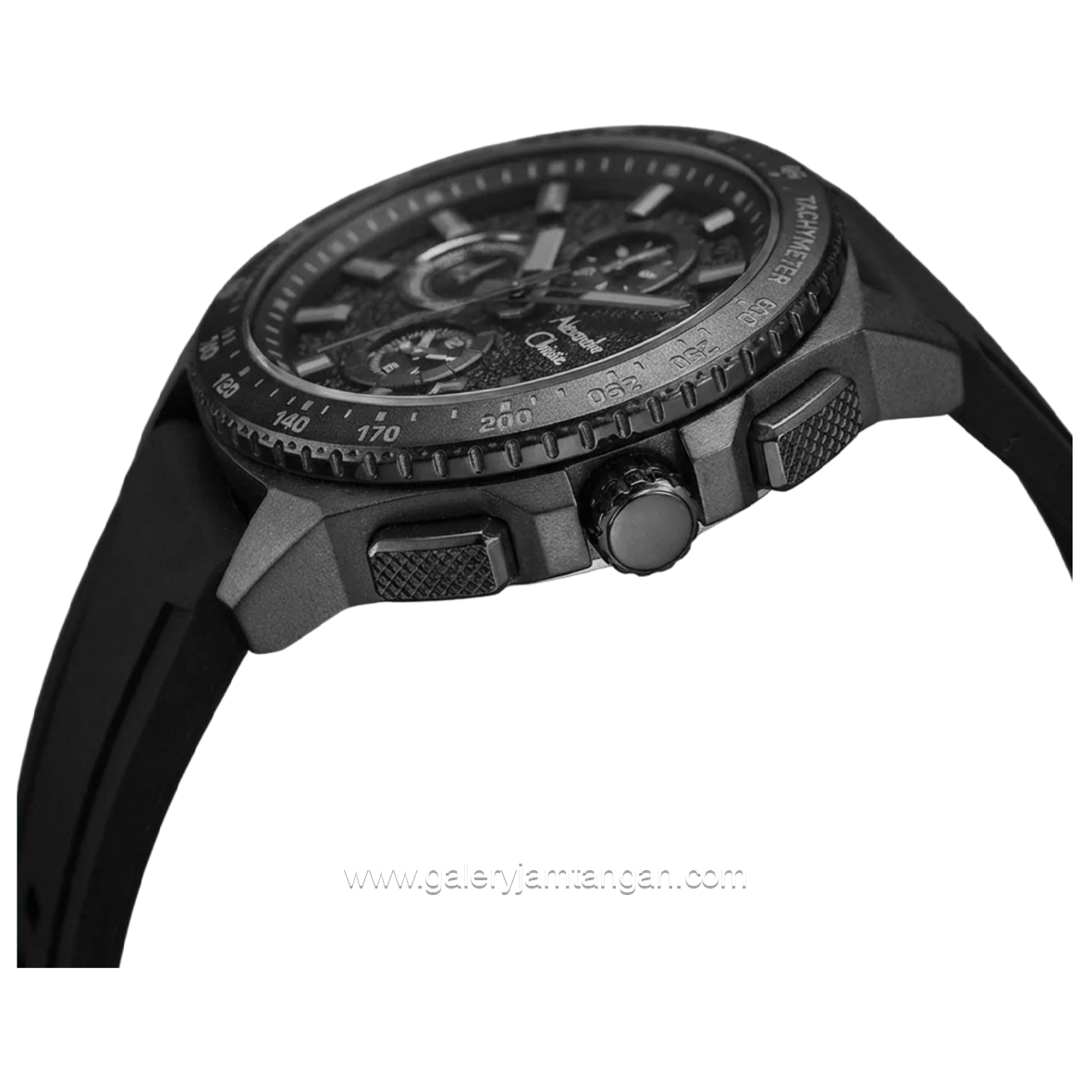 Alexandre Christie AC 6688 MC RIPBA Chronograph Black Hour Marker Gray Rubber Strap