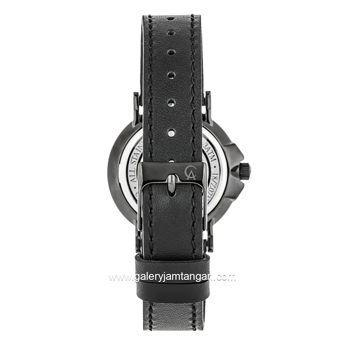Alexandre Christie AC 8458 MSLIPBAIV Full Black Leather Strap