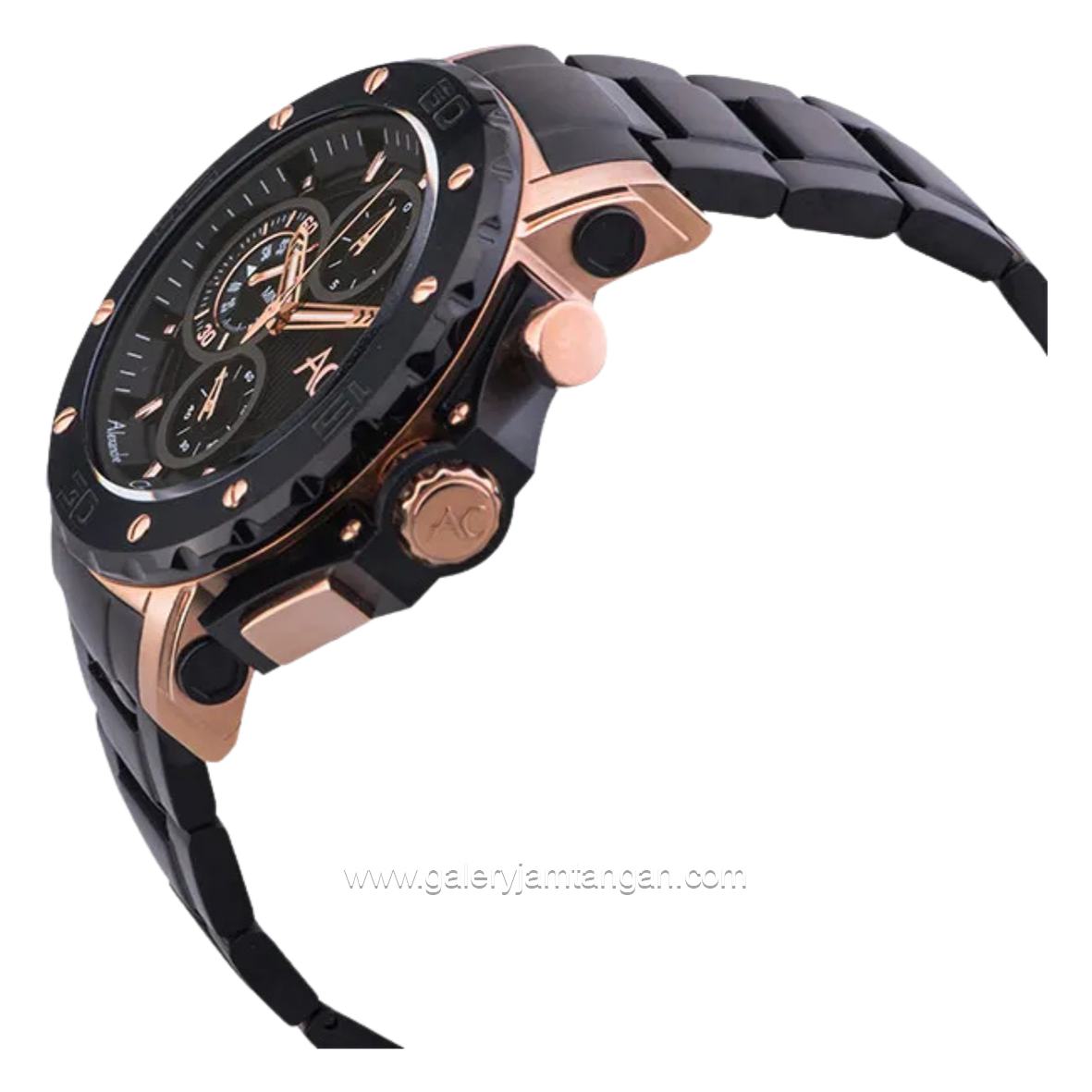 Alexandre Christie AC 9205 MCBBRBA Black Rosegold Stainless Steel