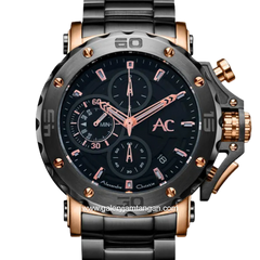 Alexandre Christie AC 9205 MCBBRBA Black Rosegold Stainless Steel