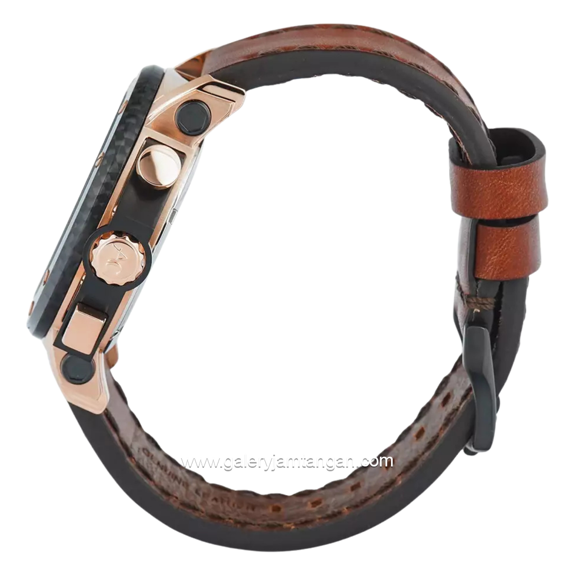 Alexandre Christie AC 9205 MCLBRBA Brown Rosegold Chronograph Collection Leather Strap