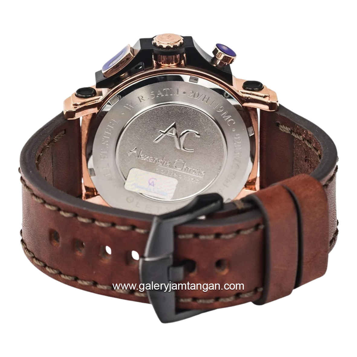Alexandre Christie AC 9205 MCLBRBA Brown Rosegold Chronograph Collection Leather Strap