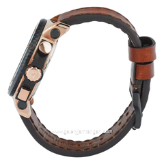 Alexandre Christie AC 9205 MCLBRBA Brown Rosegold Chronograph Collection Leather Strap
