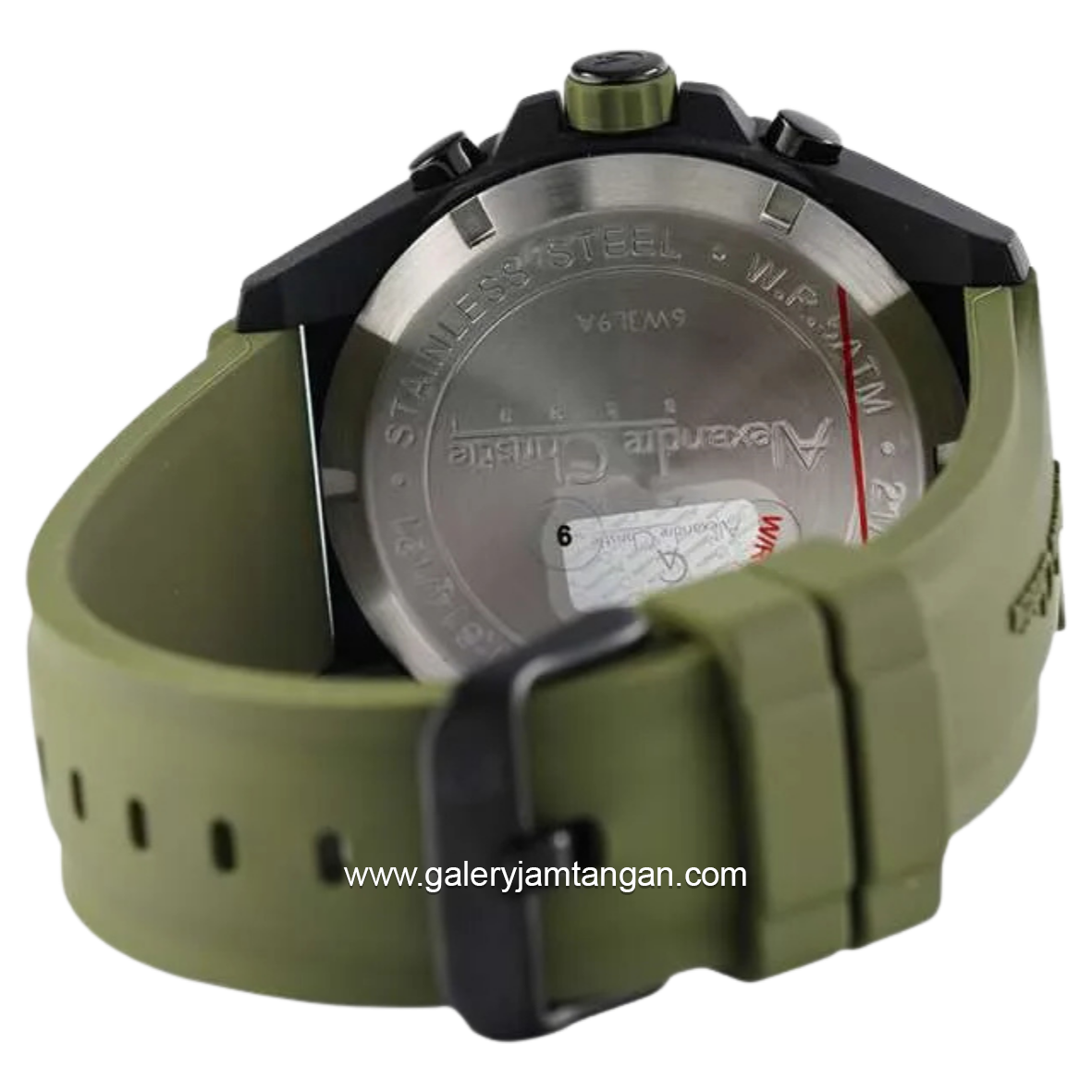 Alexandre Christie AC 9370 MH Army Black Rubber Strap