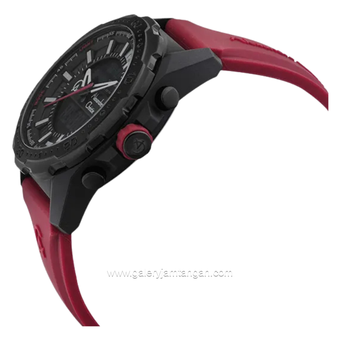 Alexandre Christie AC 9370 MH Red Black Rubber Strap