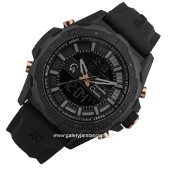 Alexandre Christie AC 9370 MH Black Crown Rosegold Rubber Strap