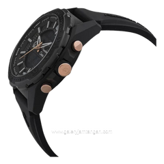 Alexandre Christie AC 9370 MH Black Crown Rosegold Rubber Strap