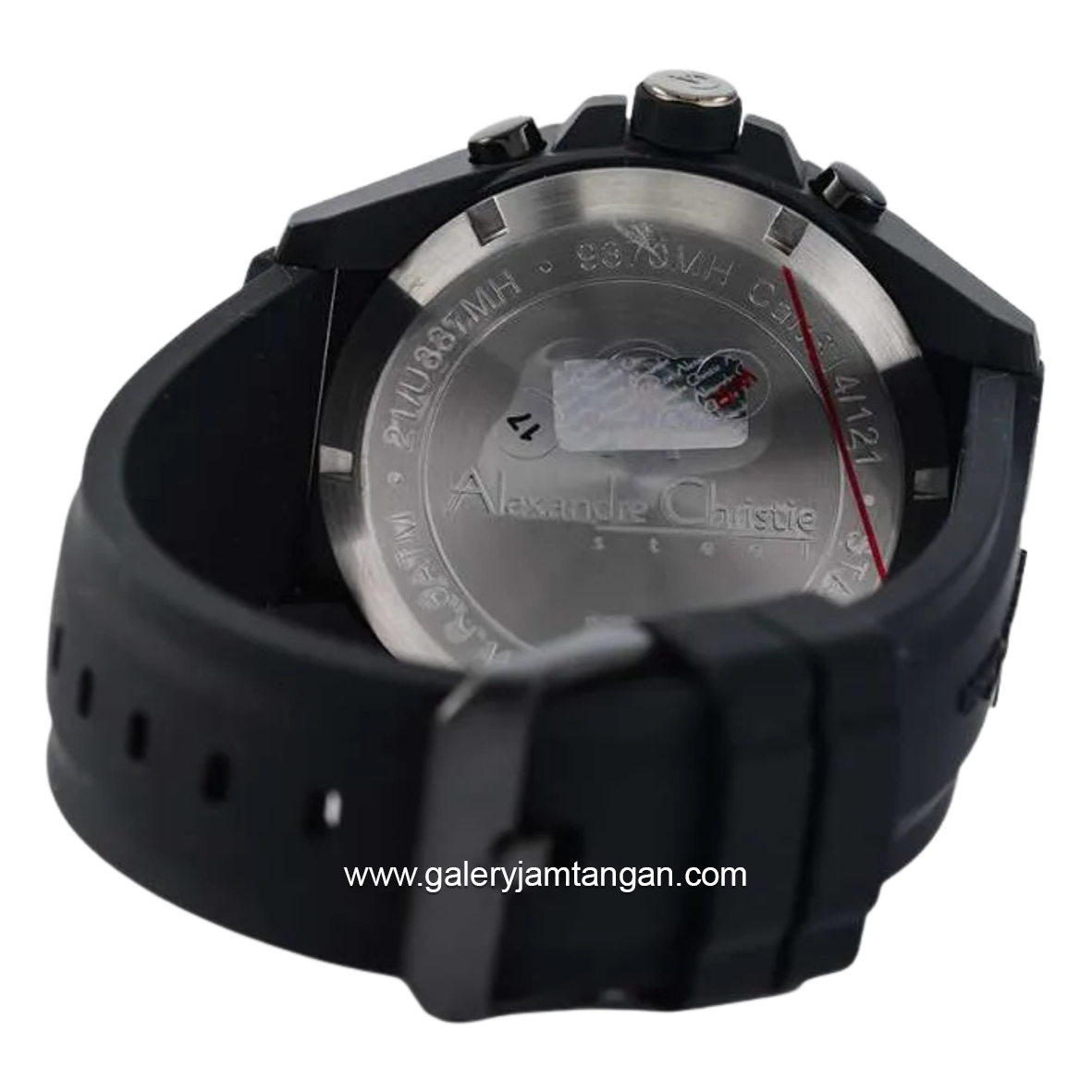 Alexandre Christie AC 9370 MH Black Rubber Strap