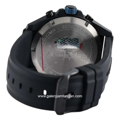 Alexandre Christie AC 9370 MH Black Ring Blue Rubber Strap