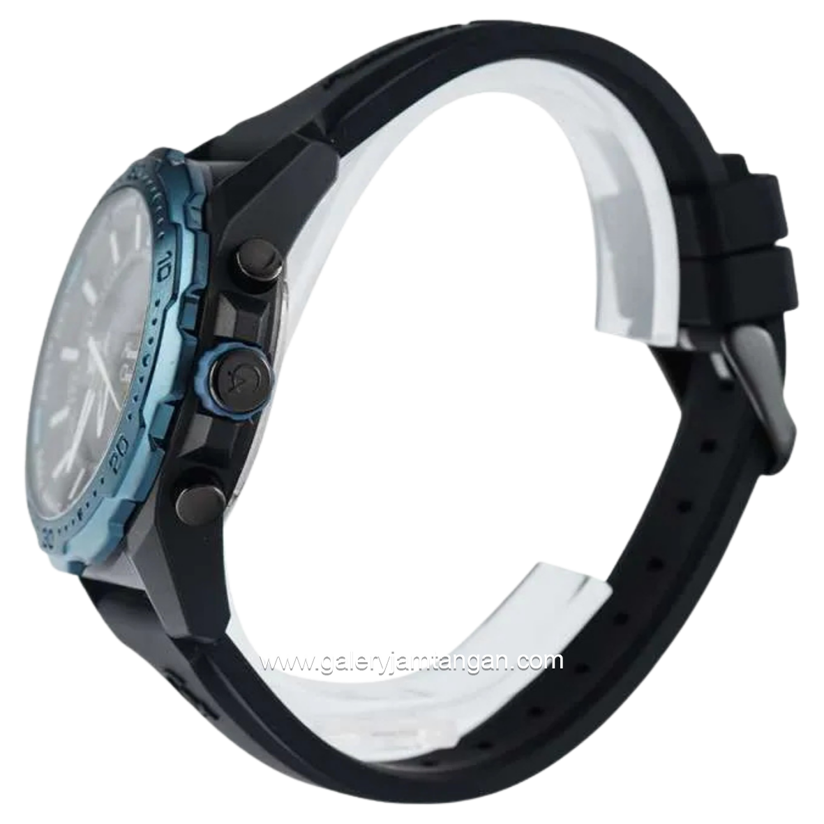 Alexandre Christie AC 9370 MH Black Ring Blue Rubber Strap