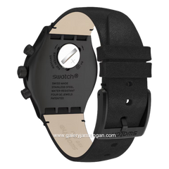SWATCH YVB410 Black Leather Chronograph Swiss Made