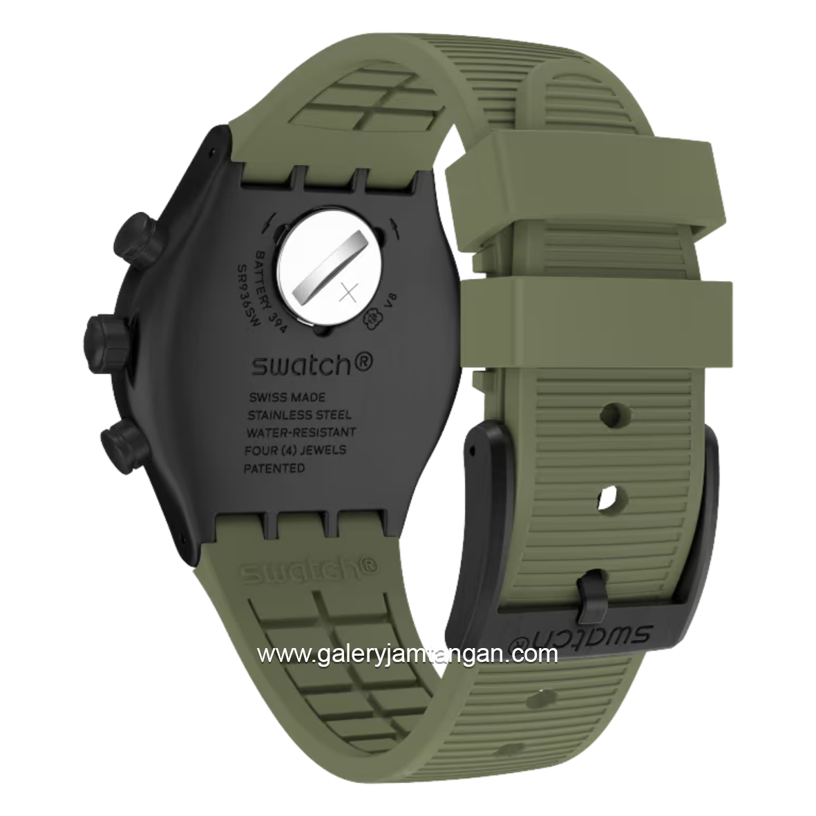 SWATCH YVB411 Black Green Rubber Swiss Made