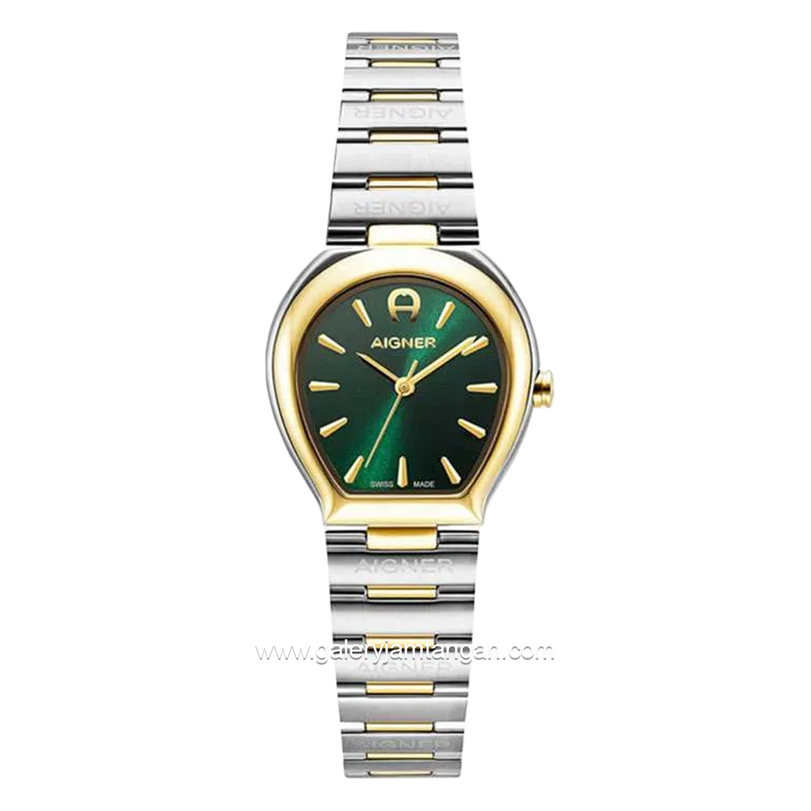 AIGNER GENOVA AGW.283002 Women's Watch Silver Dial Green Stainless Steel Swiss Made