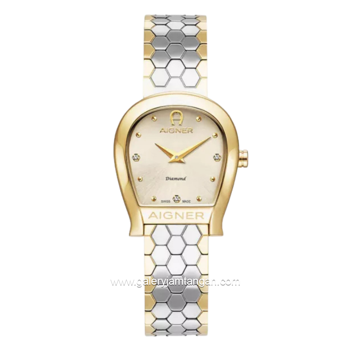 AIGNER MANTOVA DIAMOND AGW.285001 Two Tone Dial Champagne Stainless Steel
