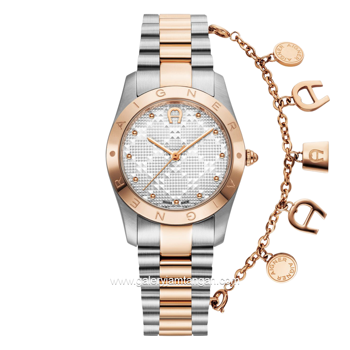 AIGNER SCAFATI MENO AGW.292003 Silver Combi Rosegold Stainless Steel