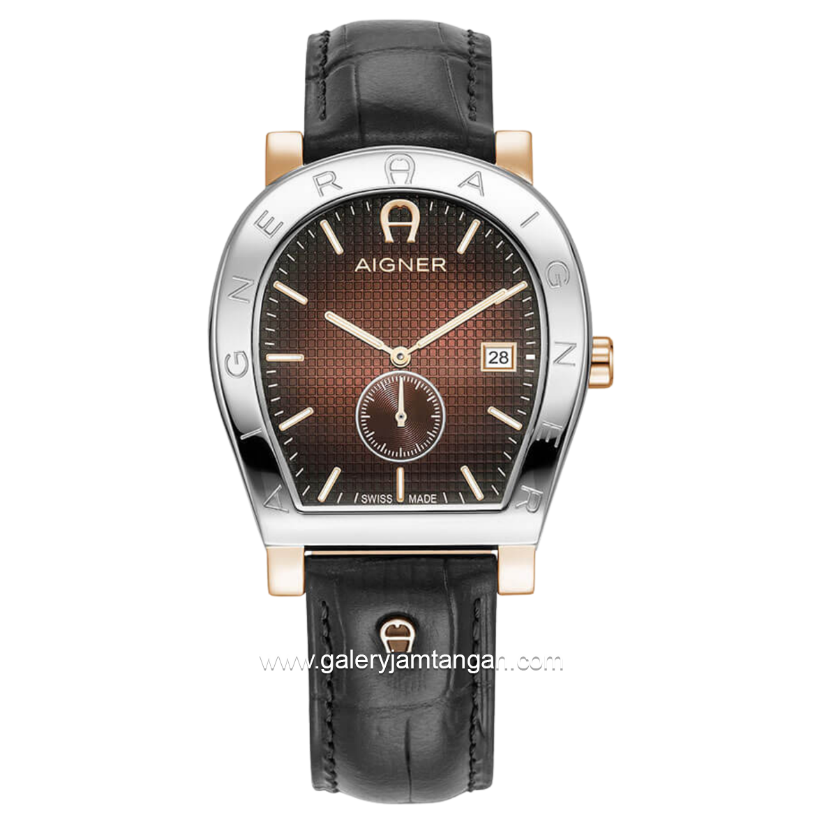 AIGNER DAIANO AGW.269003 Silver Combinasi Brown Leather Strap