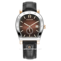 AIGNER DAIANO AGW.269003 Silver Combinasi Brown Leather Strap