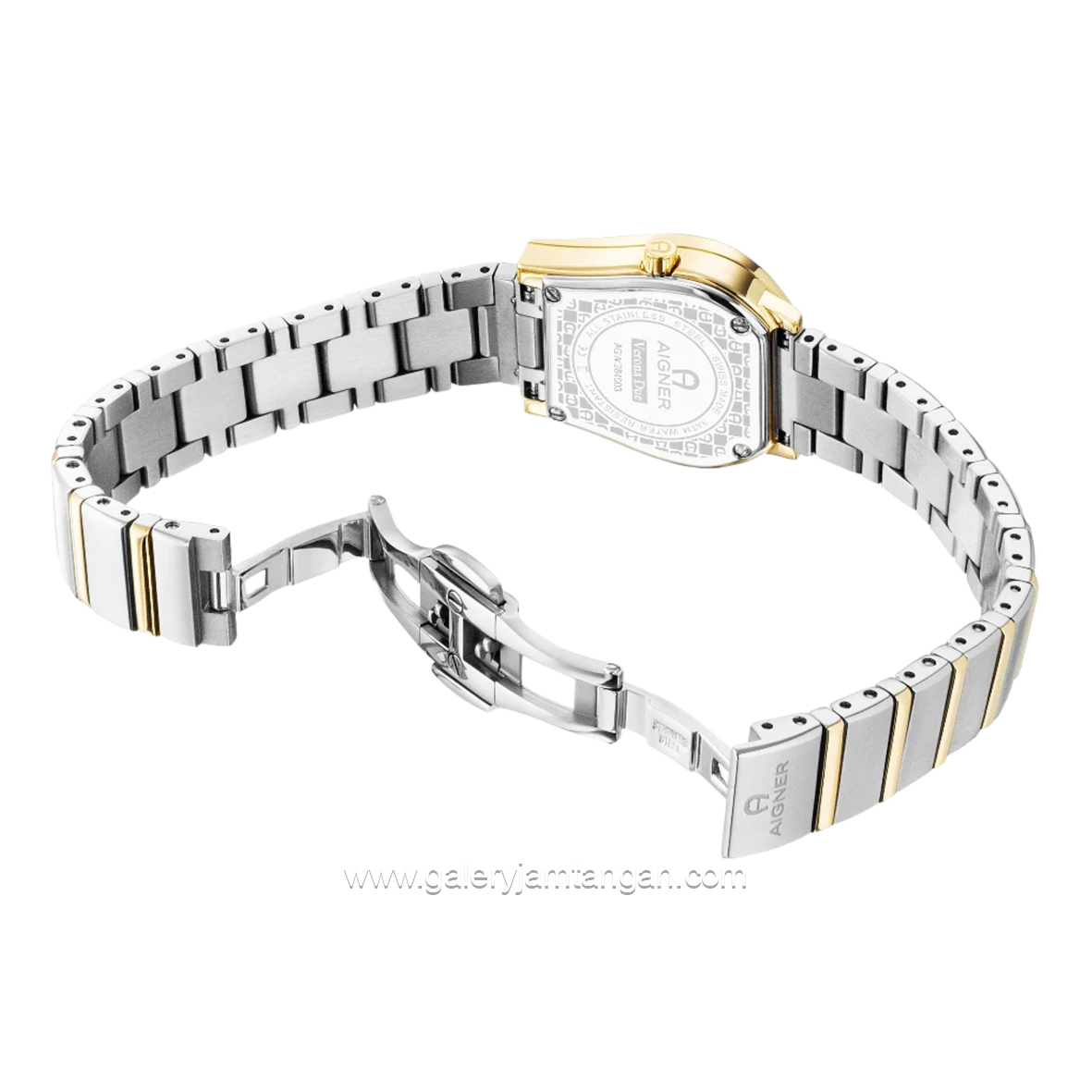 AIGNER AGW.284003 VERONA DUE Silver Gold Watch Swiss Made