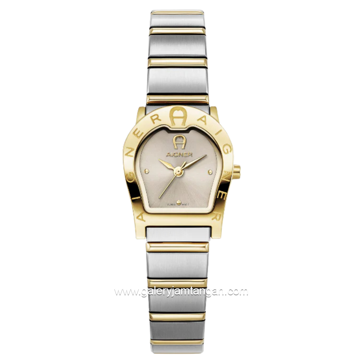AIGNER AGW.284003 VERONA DUE Silver Gold Watch Swiss Made