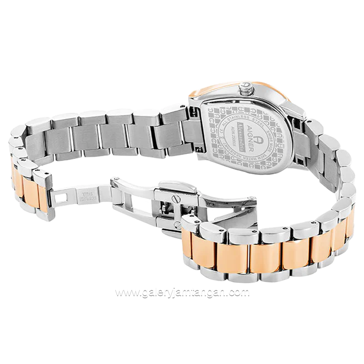 AIGNER ALESSANDRIA AGW.250005 Women's Watch Silver Rosegold Dial Silver Swiss Made
