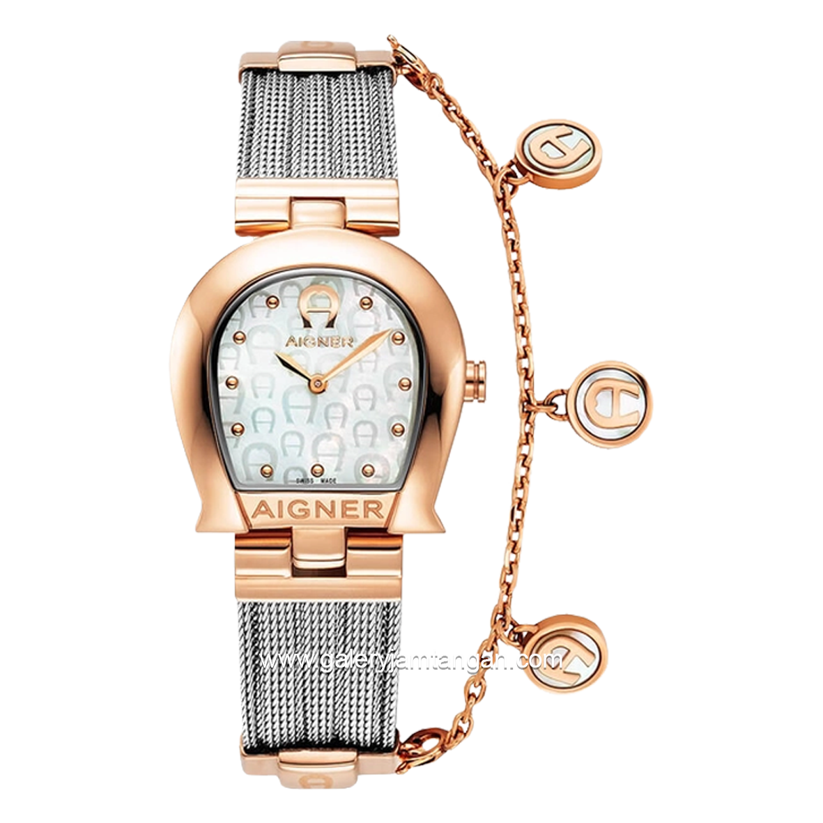 AIGNER CREMONA DUE AGW.273004 Women's Watch Silver Rosegold Series Swiss Made