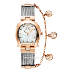 AIGNER CREMONA DUE AGW.273004 Women's Watch Silver Rosegold Series Swiss Made
