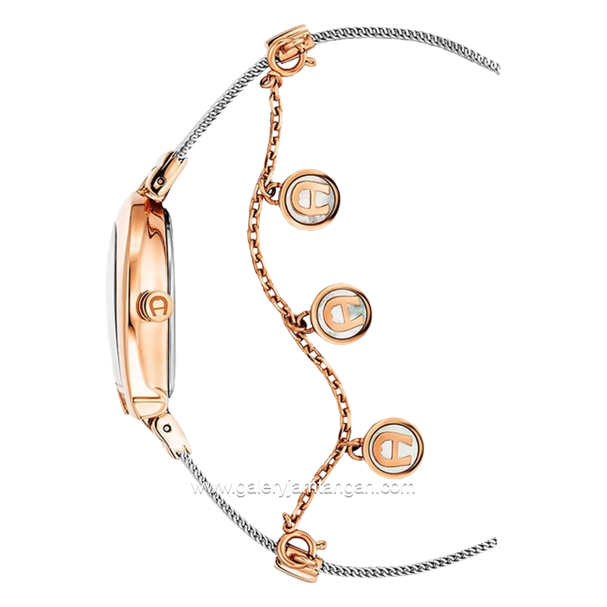AIGNER CREMONA DUE AGW.273004 Women's Watch Silver Rosegold Series Swiss Made