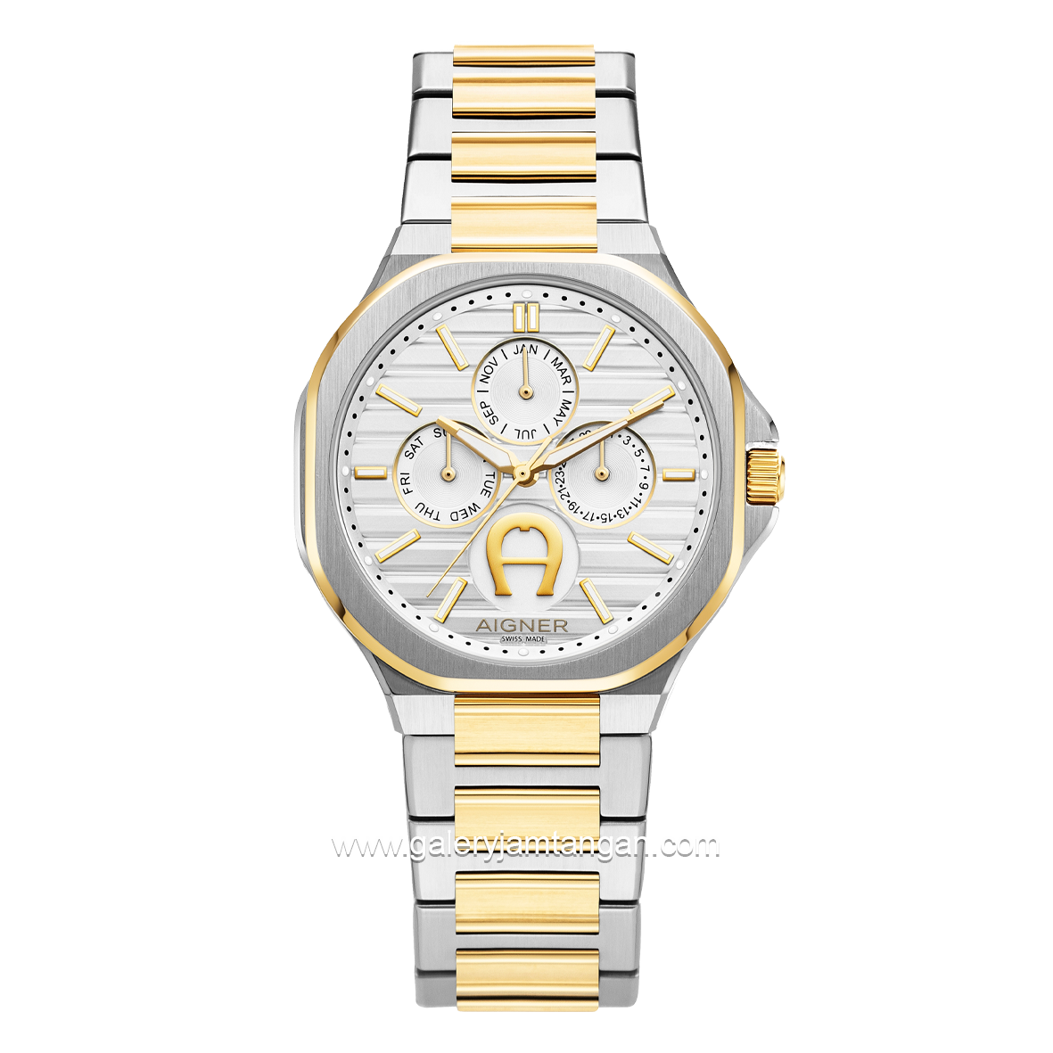 AIGNER FERMO AGW.266003 Silver Gold Dial White Swiss Made